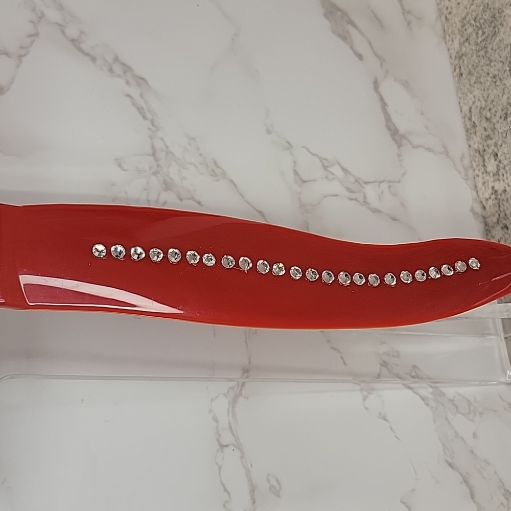 Black Jeweled Lady Kit-Cat Klock clock with red tail SUPER RARE - Picture 9 of 12